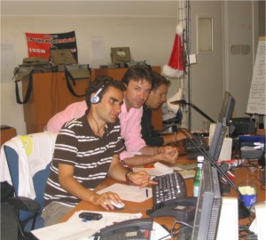 Part of the journalist team: David Di Giacomo, Eric Le Bihan, and Laurent Vareille.