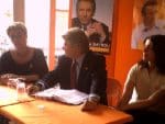 Céline Lacroix (à droite) accompagne Karine Lambert (candidate 5ème) et Patrick Lafargue (8ème)