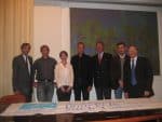 De g à dr : Jacques Raynaud Président de l’ARC, le Dr Thierry Virolle, Le Dr Fabienne Anjuère, le Dr Kay-Dietrich Wagner, André Rouvillois Trésorier de l’ARC, le Dr Emmanuel Lemichez, le Professeur Benchimol Doyen de la Faculté de Médecine de Nice