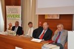 De gauche à droite : Christian Bruot (Trésorier), Agostino Pesce (Directeur Général), Nicola Caprioni (ancien présient), Enea Loreti (président fondateur de la Chambre de Commerce Italienne).Photo de Jennifer Blouquet