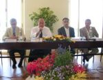 Lors de la présentation:(de g.àd.) Jean- Marie Tomasi, Jean-Claude Guibal, Didier Leonetti et Jacques Tudes