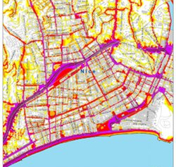 Road Noise Mapping - 2006 - © Nice Côte d'Azur