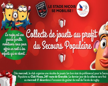 Une collecte de jouets pour les fêtes de Noël au Stade Niçois