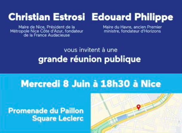 Grande réunion publique Estrosi-Philippe avant les législatives