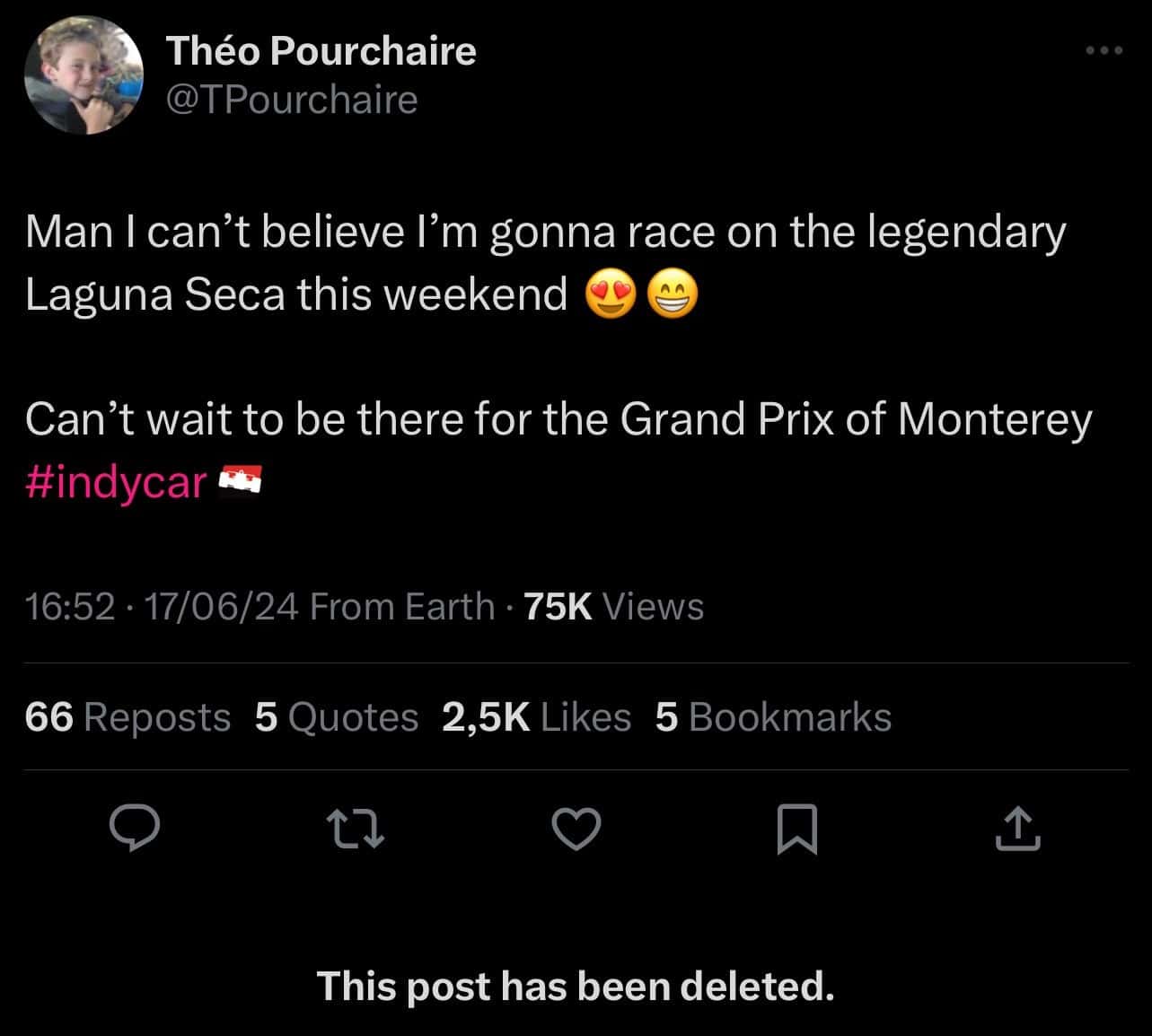 Théo Pourchaire : l'Indycar, c'est fini