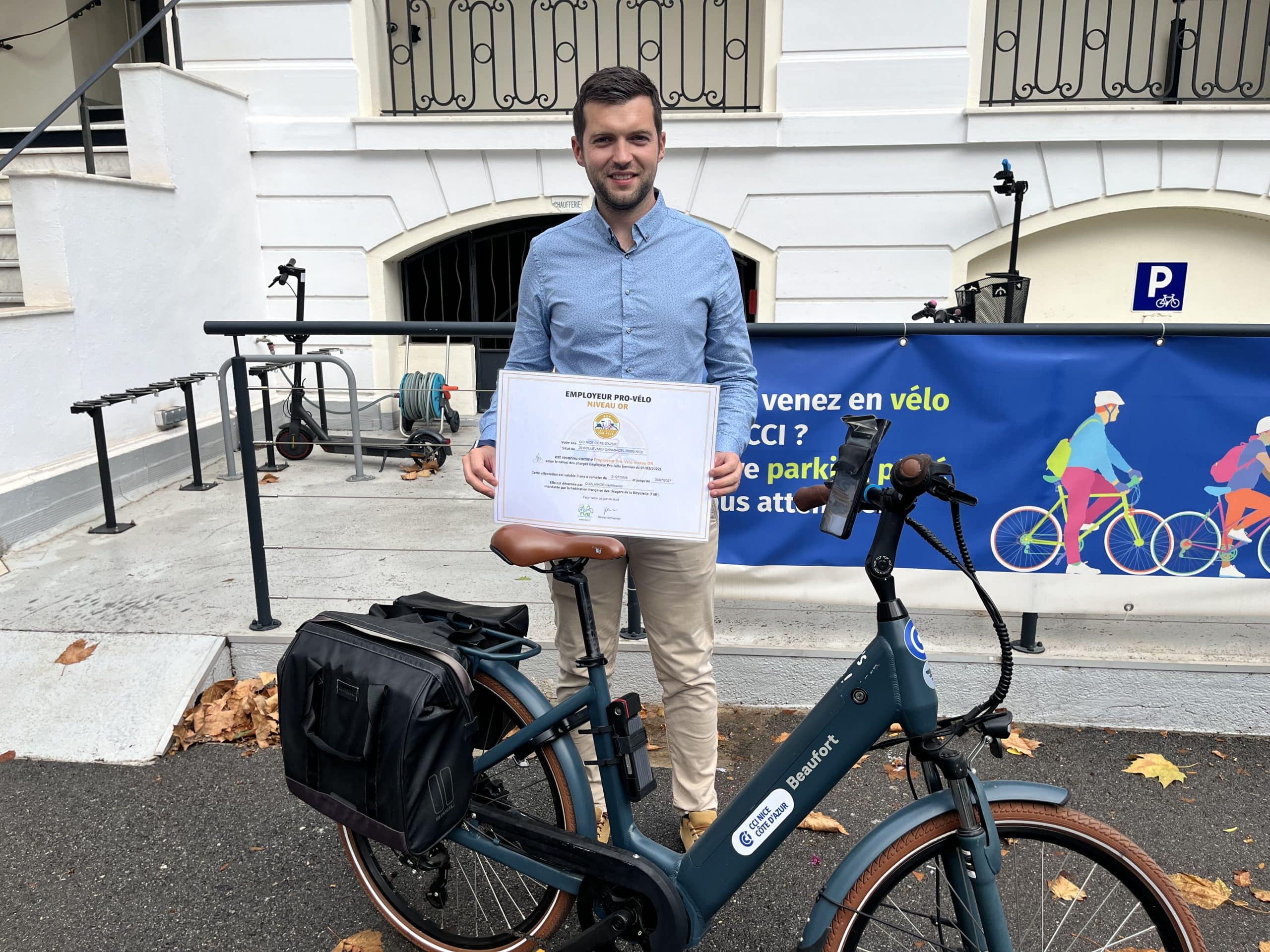 La CCI Nice Côte d'Azur est labellisée Employeur Pro-Vélo niveau Or