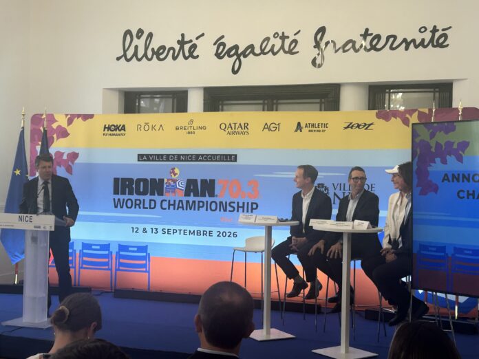Le PDG de l'IronMan, en compagnie de Christian Estrosi, a expliqué les prochaines éditions de la course de triathlon.