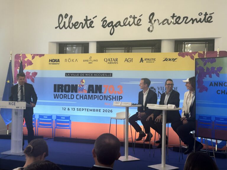 Le PDG de l'IronMan, en compagnie de Christian Estrosi, a expliqué les prochaines éditions de la course de triathlon.