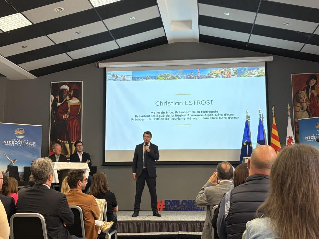 Christian Estrosi maire de Nice, lors de l'ouverture de la saison touristique 2025