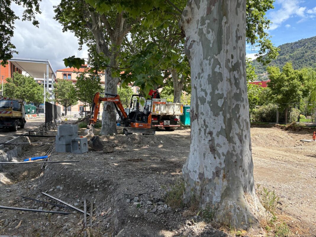Les travaux d'extension du jardin Saint Jean d'Angély de Nice.