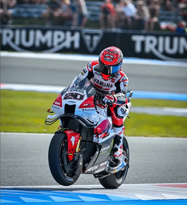Le pilote Niçois en MotoGP Fabio Quartararo sur sa Yamaha.
