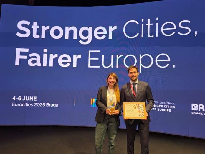 La remise du prix Eurocities.