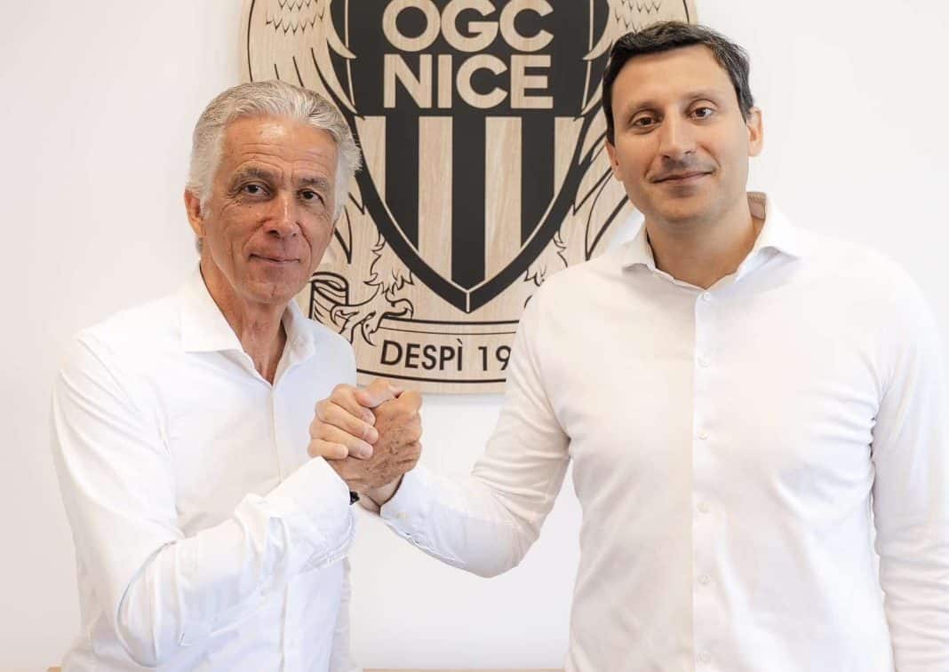 Jean-Pierre Rivere l'ancien président de l'OGC Nice et Fabrice Bocquet son successeur.