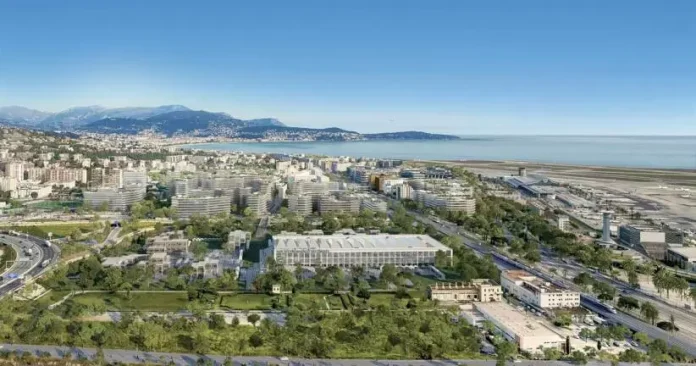 Le projet de Palais des expositions et des Congrès de Nice autour d'une grande végétation au coeur de quartier Grand Arénas.