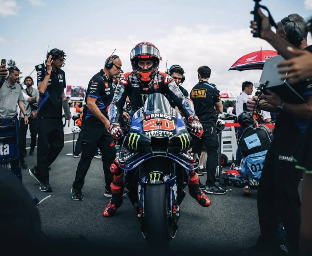 Fabio Quartararo sur sa Yamaha lors du Grand prix de République Tchèque à Brno