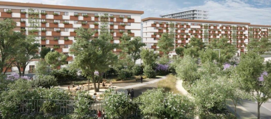Le projet de rénovation de la résidence Les Sagnes avec une architecture moderne et un parc arboré.