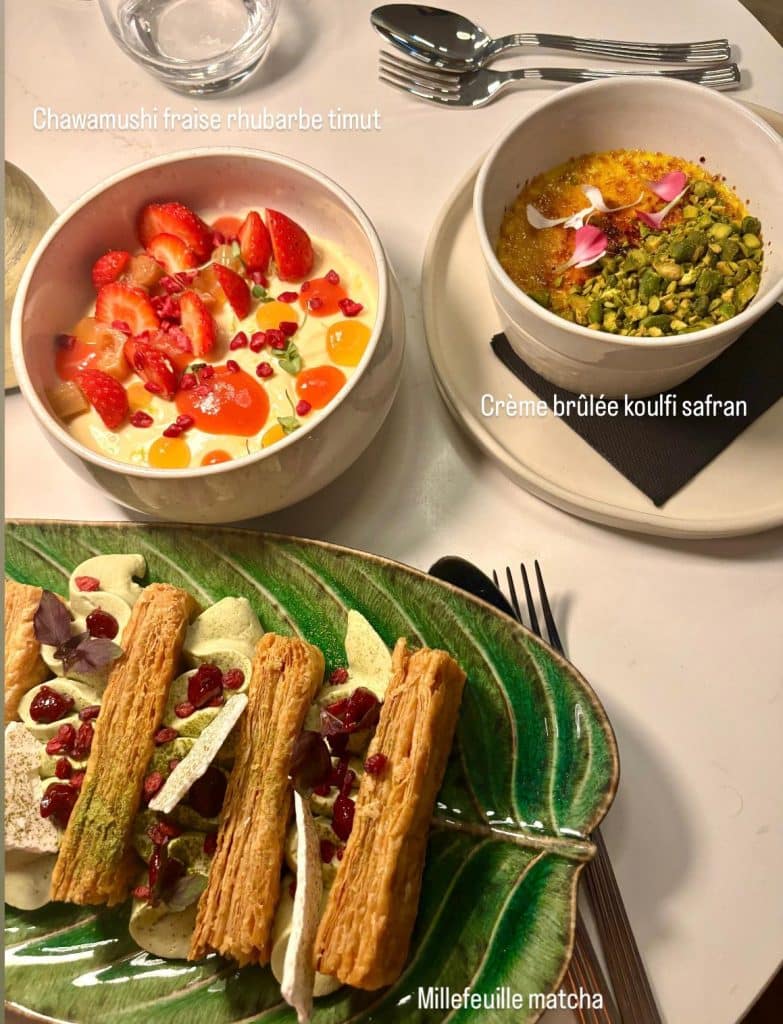 un plat en trois parties du restaurant Nakamoto.