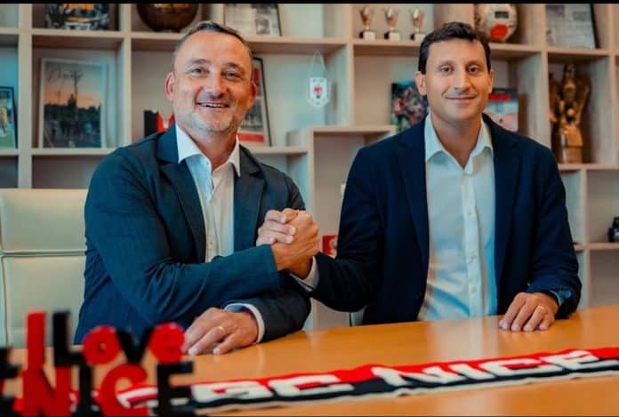 Franck Haise avec Fabrice Bocquet pour prolonger avec l'OGC Nice jusqu'en 2029.