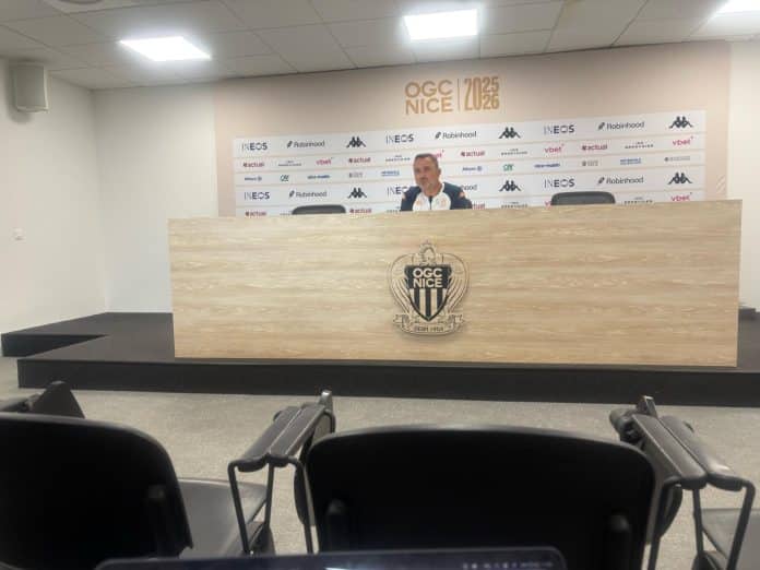Franck Haise en conférence de presse avant PSG-Nice