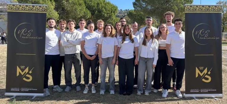 L'équipe organisatrice de La Nuit des Courts et du Sport composée de jeunes étudiants de l'Université Nice Côte d'Azur.