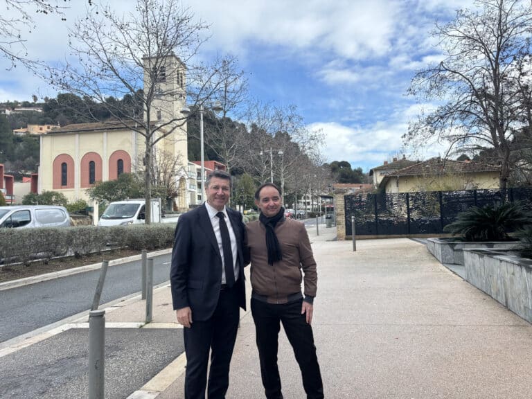Christian Estrosi et Éric Geoffroy, après l'annonce officielle de l’entrée d’Éric Geoffroy sur la liste municipale de Christian Estrosi