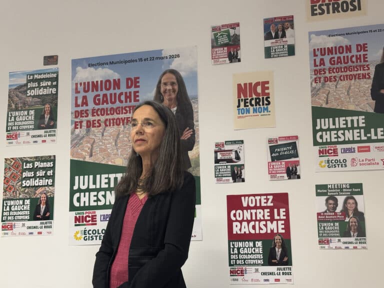 Juliette Cheskel-Le roux, au local de campagne Unis pour Nice.