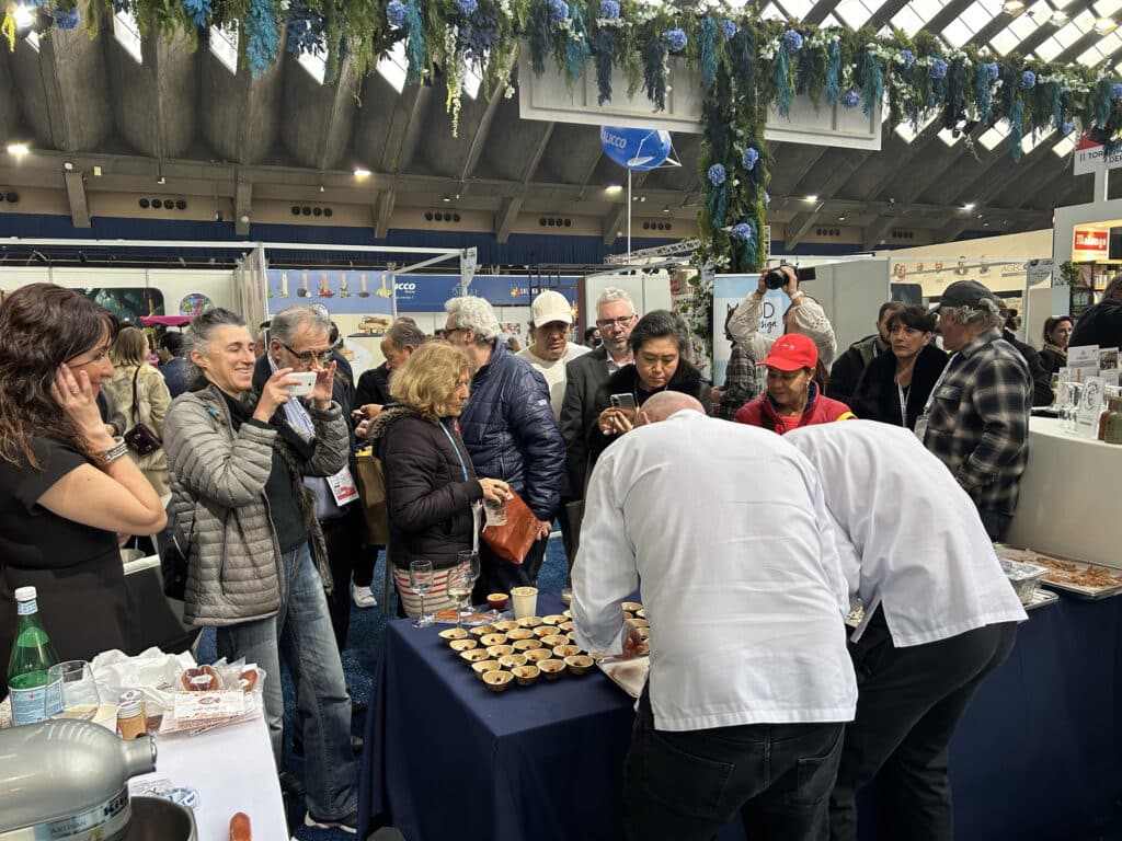 cooking demonstration by professional chefs.