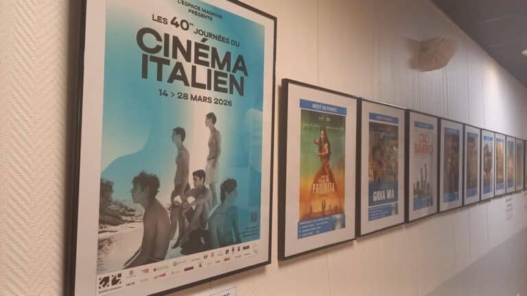 films en compétitions encadrés et alignés sur le mur