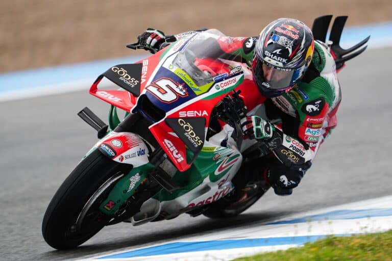 Le pilote Cannois Johann Zarco sur sa MotoGP du team Honda LCR.
