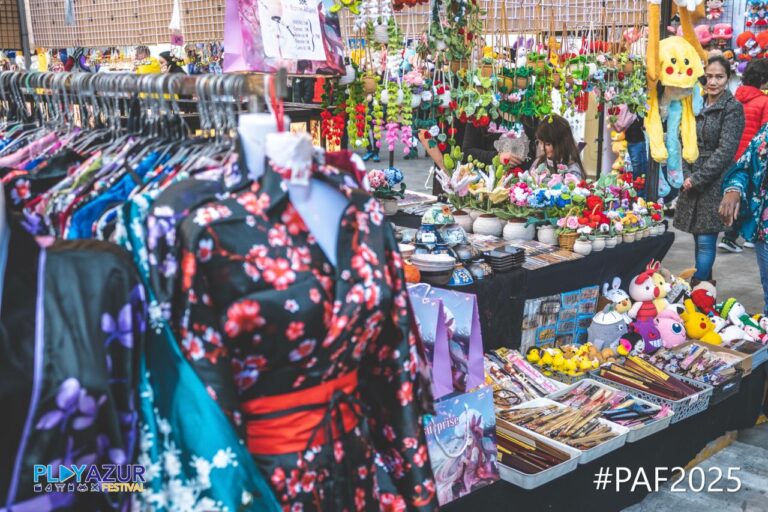 Des stands de goodies, robes, cosplay en lien avec l'univers geek lors du Play Azur Festival.