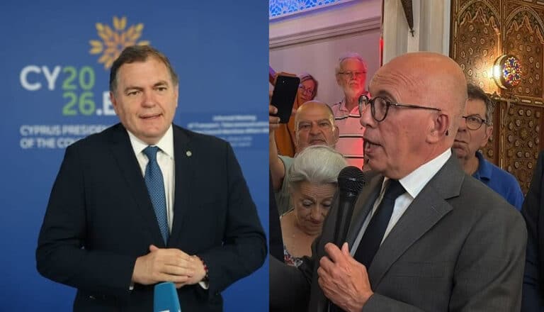 Le ministre des transports Philippe Tabarot et Eric Ciotti l'un face à l'autre.