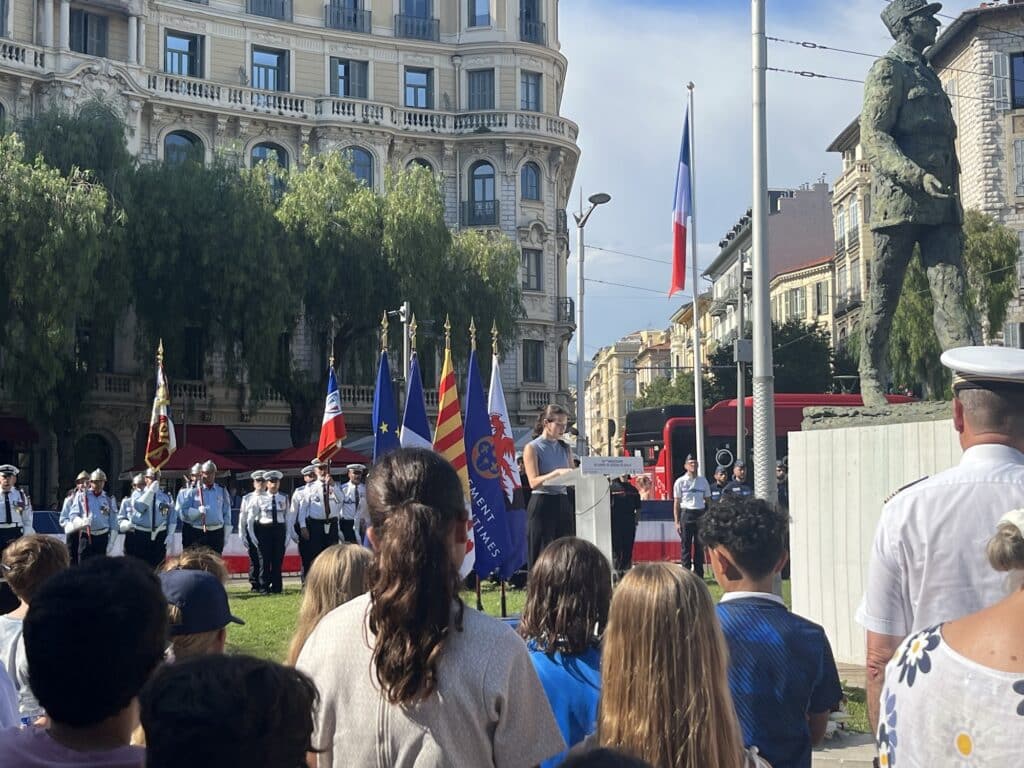 Discours de la lycéenne Isa Balestro durant la cérémonie