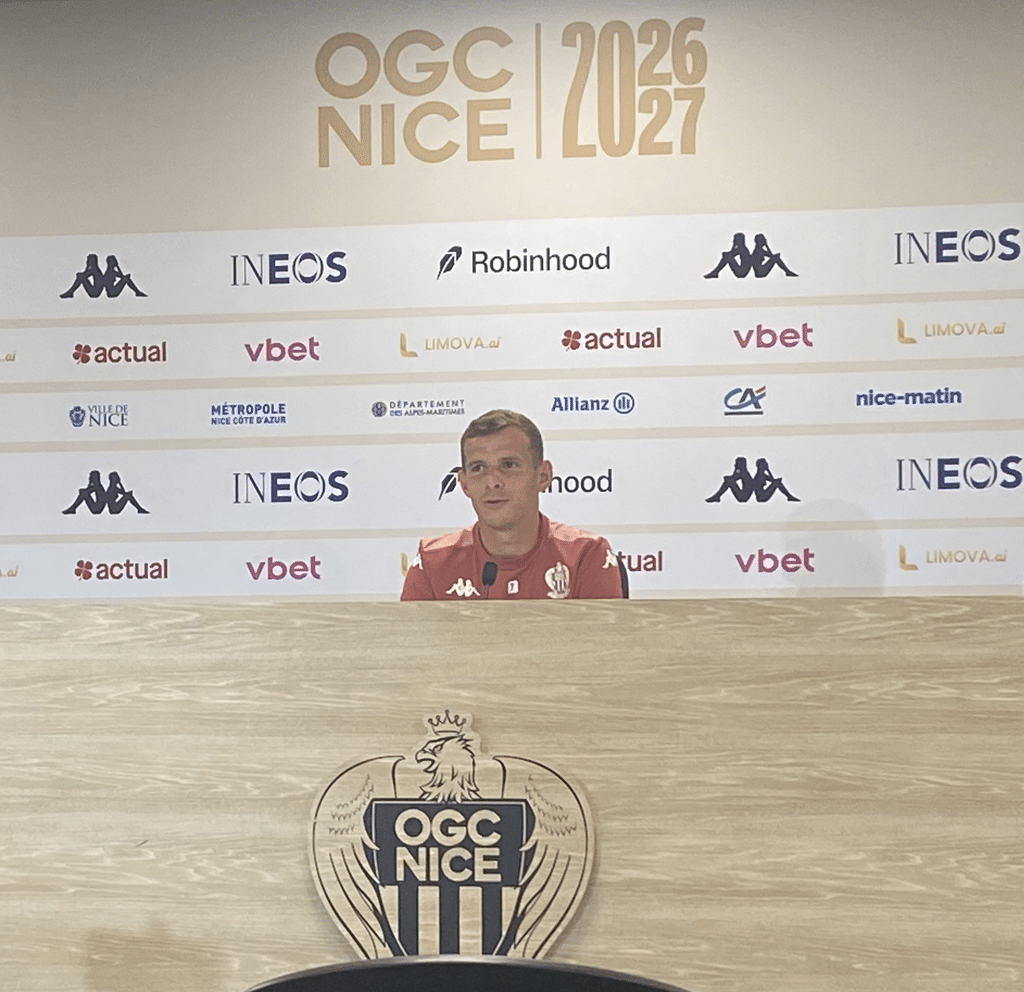 Gauthier Hein en conférence de presse avant PFC - OGC Nice.
