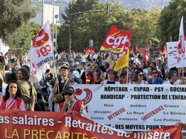 Le cortège lors de la manifestation du 29 septembre à Nice
