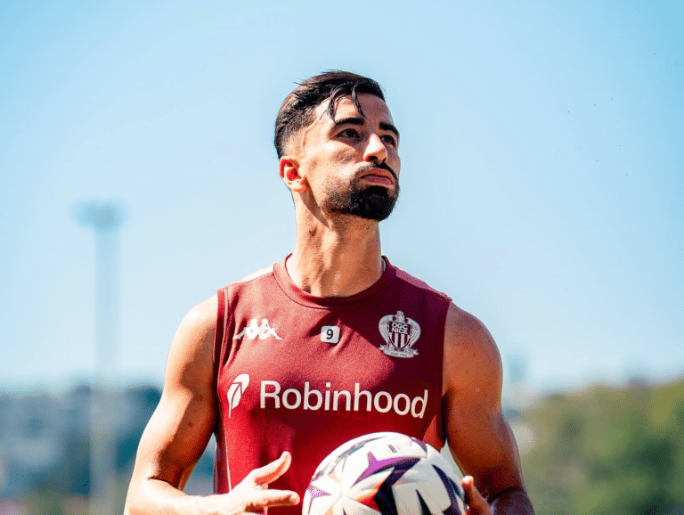 Mohamed Amoura à l'entrainement.