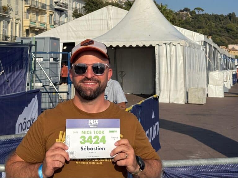 Sébastien Civetti avant le 100k du Nice Côte d'Azur by UTMB